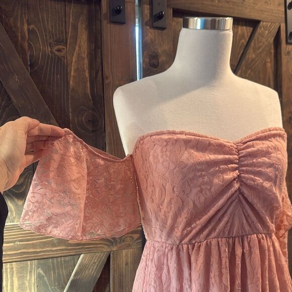 Elegant Off Shoulder Stretchy Lace Maternity Photography Dress High Belly Bump - Picture 5 of 13